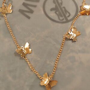 Gold Plated Butterfly Necklace.